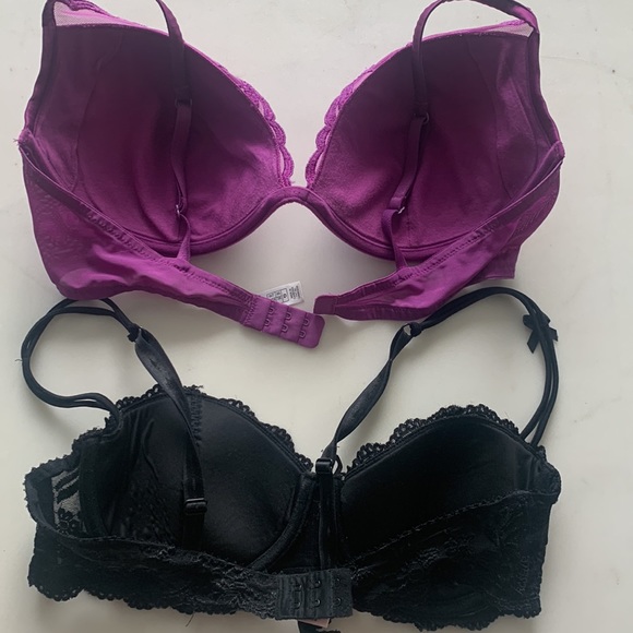 2 Bras - black 36D, purple 38 D - Picture 2 of 4
